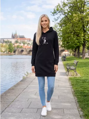 Ženska produžena majica ALTISPORT ALW091419 CRNO RUŽIČASTA