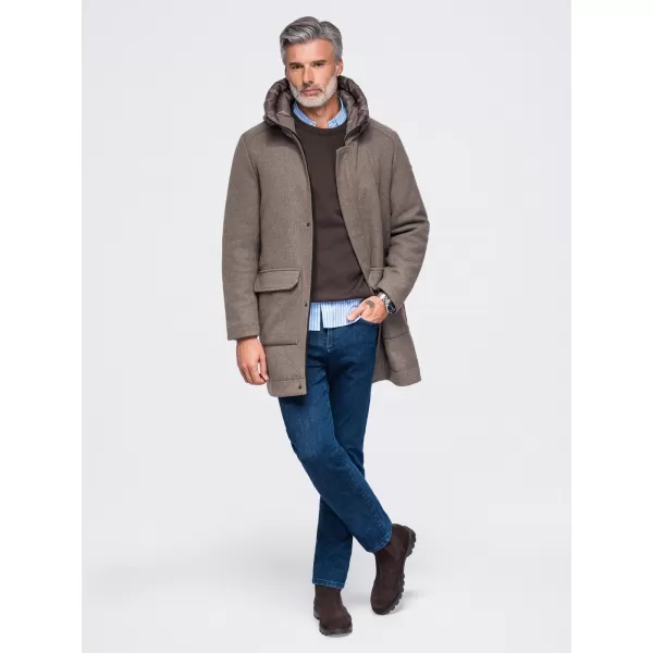  Muška parka OMBRE OM-COWC-0161 PEPELJASTO SIVA 