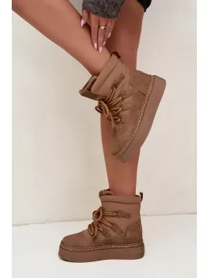 Ženski snjegovići BIG STAR SHOES UU274190 SMEĐA/BEŽ