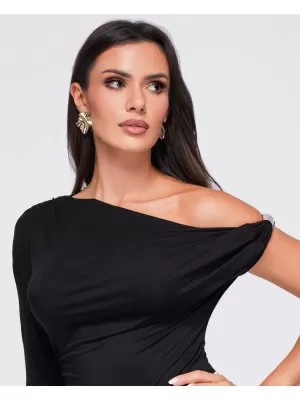 Ženska majica kratkih rukava OMBRE OW-TS-E0075 CRNA