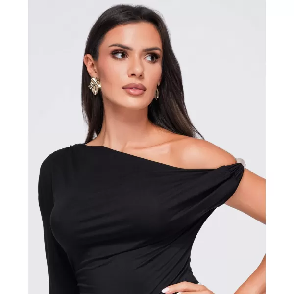  Ženska majica kratkih rukava OMBRE OW-TS-E0075 CRNA 
