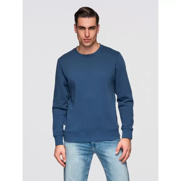  Muški sweatshirt OMBRE OM-SSBN-0271 TAMNOPLAVA 