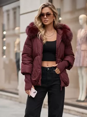 Ženska jakna DSTREET TY5992 TAMNOCRVENA
