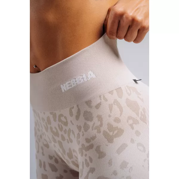  Kompresijske push-up tajice s leopard printom NEBBIA PRIMAL 849 KREM LEOPARD 