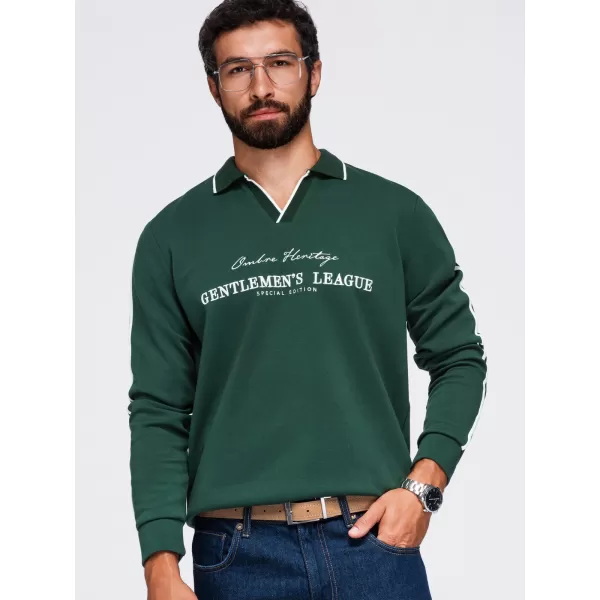  Muški sweatshirt OMBRE OM-SSNZ-0268 TAMNO ZELENA 