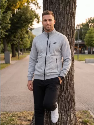 Muški sweatshirt 4F WMM00TSWSM2547 HLADNI SVIJETLO SIVI MELANGE