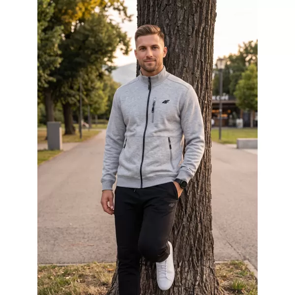  Muški sweatshirt 4F WMM00TSWSM2547 HLADNI SVIJETLO SIVI MELANGE 