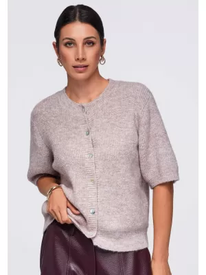 Ženska bluza OMBRE OW-TS-E0091 PRLJAVO RUŽIČASTA