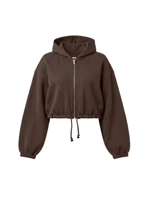Ženski sweatshirt URBAN CLASSICS TB8635-14274 ČOKOLADNO SMEĐA