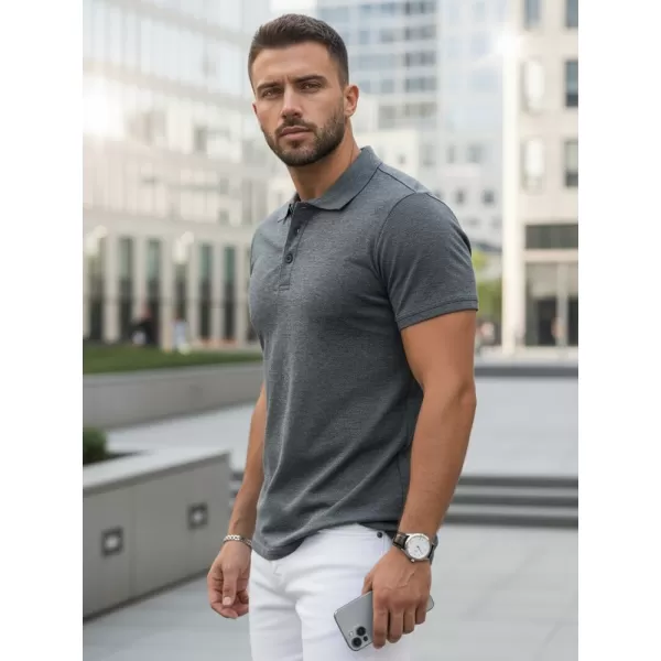 Muška majica s kragnom DSTREET PX0509 TAMNOSIVA 