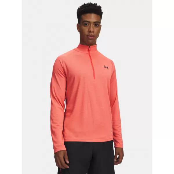  Muška majica kratkih rukava UNDER ARMOUR TECH TEXTURED 1/2 ZIP 1382797-690 CRVENA 