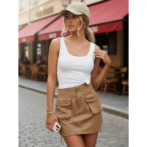  Ženska suknja DSTREET CY0440 KARAMELA 