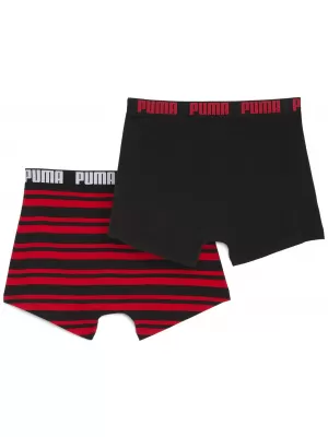 Muške bokserice PUMA MEN EVERYDAY HERITAGE STRIPE BOXER 93832605 CRVENO/CRNO
