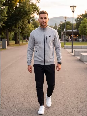 Muški sweatshirt 4F WMM00TSWSM2547 HLADNI SVIJETLO SIVI MELANGE