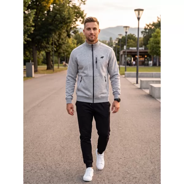  Muški sweatshirt 4F WMM00TSWSM2547 HLADNI SVIJETLO SIVI MELANGE 