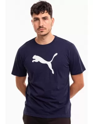 Muška majica kratkih rukava PUMA TEAMRISE LOGO JERSEY COTTON 658705-06 PUMA TAMNOPLAVA/PUMA BIJELA
