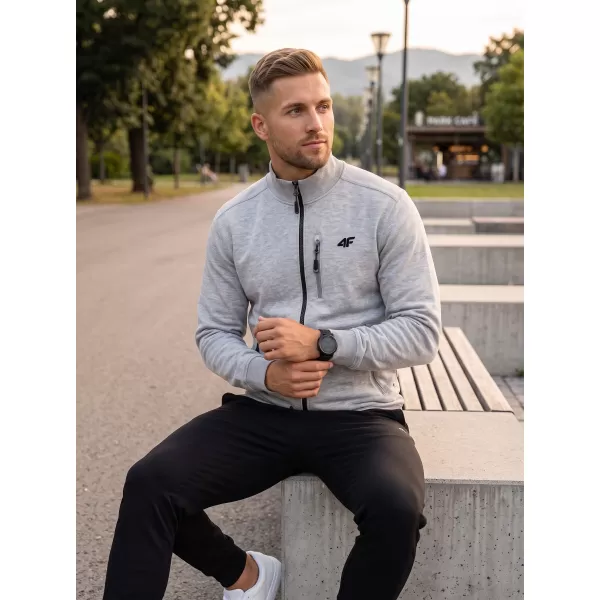  Muški sweatshirt 4F WMM00TSWSM2547 HLADNI SVIJETLO SIVI MELANGE 