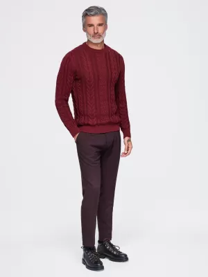 Muški pulover OMBRE OM-SWSW-0191 TAMNOCRVENA