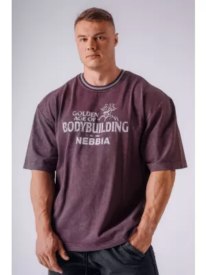 Muške majice NEBBIA OLYMPIA HEAVYWEIGHT COTTON 941 KLARET