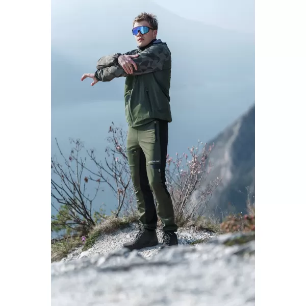  Muške vodootporne hlače za više sportova NORDBLANC RIDGEWALK NBSPM8325 TAMNO ZELENA 