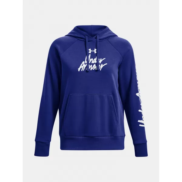  Ženski sweatshirt UNDER ARMOUR UA RIVAL FLEECE GRAPHIC HDY 1379609-400 PLAVA 