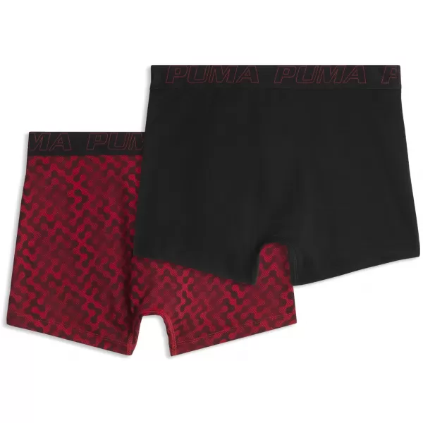  Muške bokserice PUMA MEN GRAPHICAL PRINT BOXERS 2P 94780402 CRVENA KOMBINACIJA 