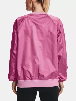 Ženski sweatshirt UNDER ARMOUR RECOVER STORM WOVEN SHINE CREW 1364012-680 RUŽIČASTA