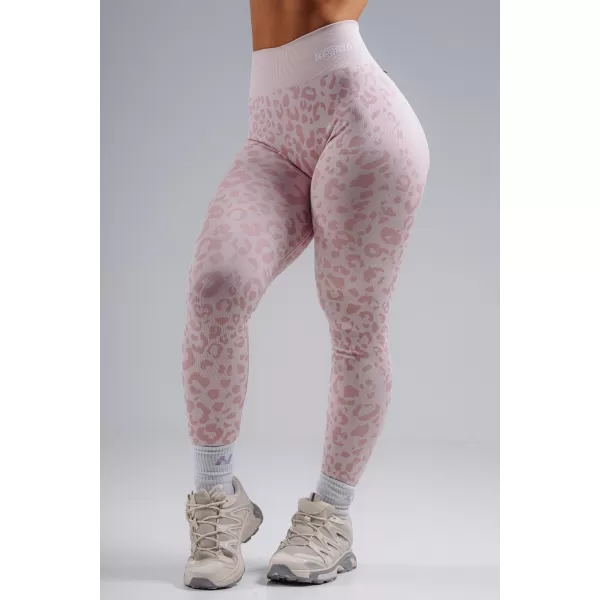  Kompresijske push-up tajice s leopard printom NEBBIA PRIMAL 849 RUŽIČASTI LEOPARD 