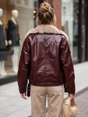 Ženska jakna DSTREET TY5707 TAMNOCRVENA