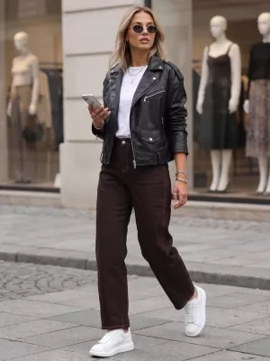 Ženske hlače DSTREET UY3120 SMEĐA