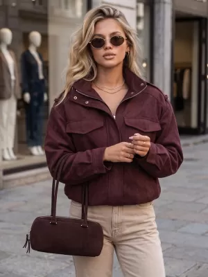 Ženska jakna DSTREET TY5915 TAMNOCRVENA