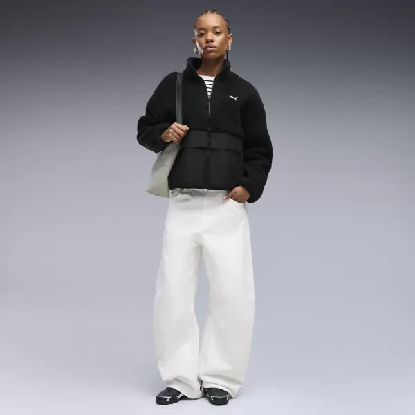  Ženska jakna PUMA RE:FIBRE SHERPA JACKET W 69456701 PUMA CRNA 