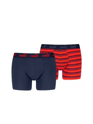 Muške bokserice PUMA ELEMENTS MEN STRIPED BOXERS 2P 93884205 CRVENA/MORNARSKA