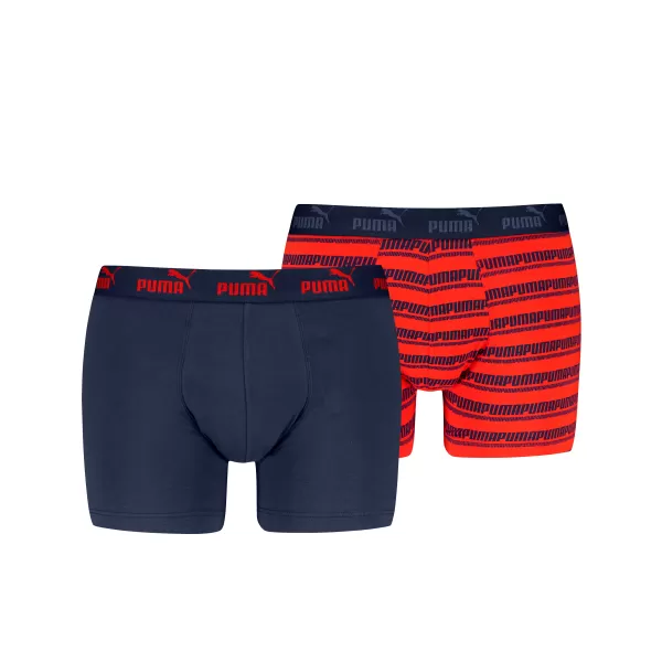  Muške bokserice PUMA ELEMENTS MEN STRIPED BOXERS 2P 93884205 CRVENA/MORNARSKA 