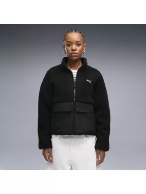 Ženska jakna PUMA RE:FIBRE SHERPA JACKET W 69456701 PUMA CRNA