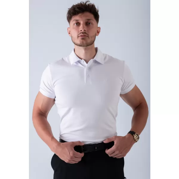  Muške majice NEBBIA MIKE MUSCLE FIT POLO 157 BIJELA 