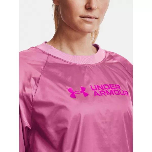 Ženski sweatshirt UNDER ARMOUR RECOVER STORM WOVEN SHINE CREW 1364012-680 RUŽIČASTA 