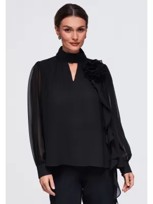 Ženska bluza OMBRE OW-TS-E0085 CRNA