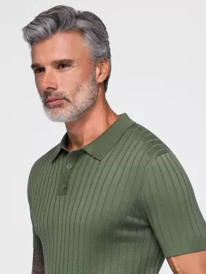 Muška polo majica OMBRE OM-POSS-0180 MASLINA