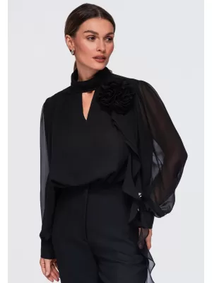 Ženska bluza OMBRE OW-TS-E0085 CRNA