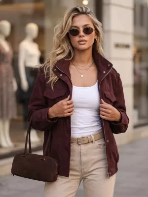 Ženska jakna DSTREET TY5915 TAMNOCRVENA
