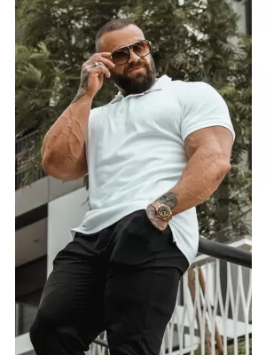 Muške majice NEBBIA MIKE MUSCLE FIT POLO 157 BIJELA