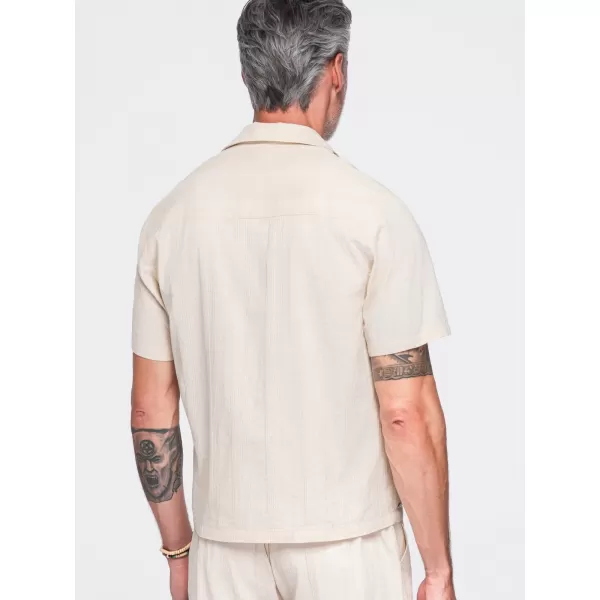  Muška košulja OMBRE OM-SHSS-0221 KREMA 