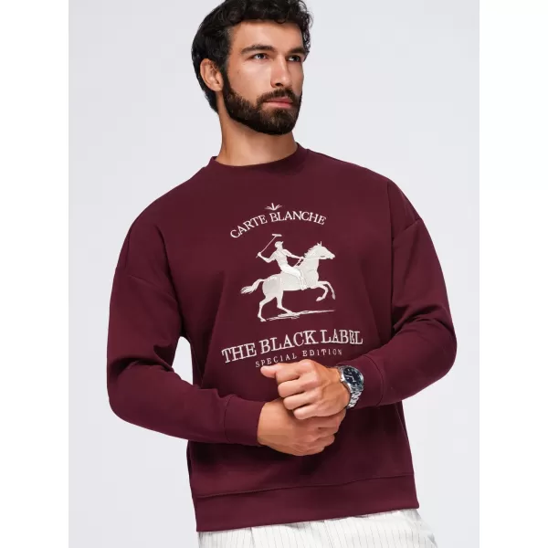  Muški sweatshirt OMBRE OM-SSNZ-0267 TAMNOCRVENA 