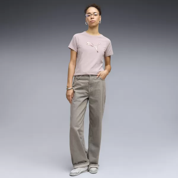  Ženska majica kratkih rukava PUMA ESS SEQUINS TEE 69457649 MAGLOVITO RUŽIČASTA 