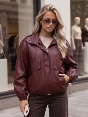 Ženska jakna DSTREET TY6069 TAMNOCRVENA
