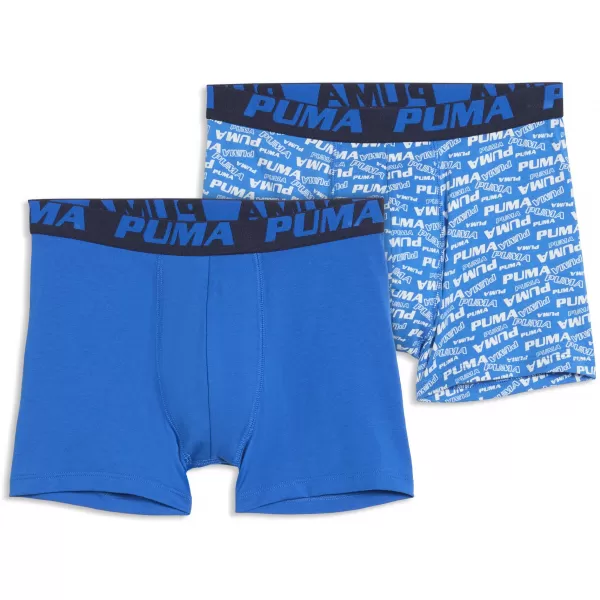  Dječje bokserice PUMA BOYS SCATTERED LOGO PRINT BOXERS 2P 94780302 PLAVA/MORNARSKA 