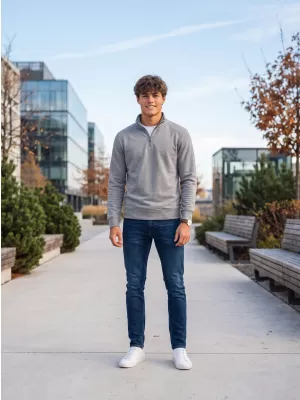 Muški sweatshirt MALFINI SUMMIT 429 TAMNO SIVI ODSJAJI