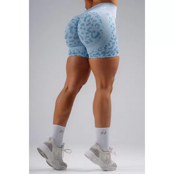  Kompresijske push-up kratke hlače s leopard printom NEBBIA PRIMAL 856 PLAVI LEOPARD 