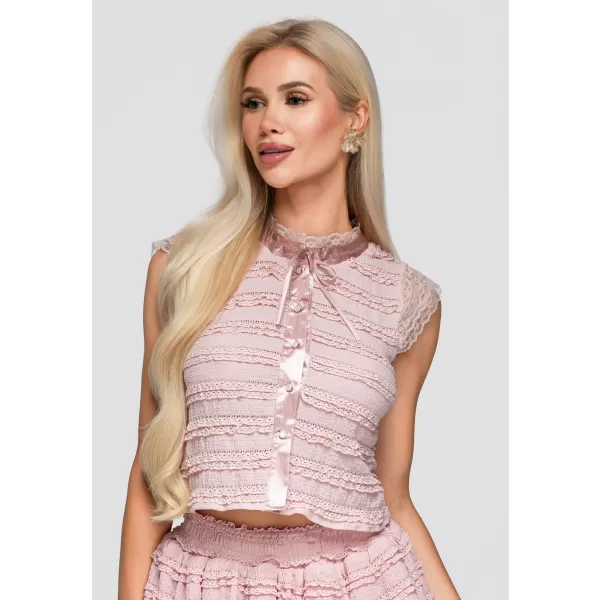  Ženska bluza OMBRE OW-TS-E0066 RUŽIČASTA 